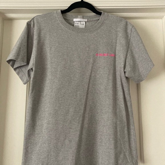 Helmut Lang Gray Embroidered Logo Tee - Picture 1 of 4